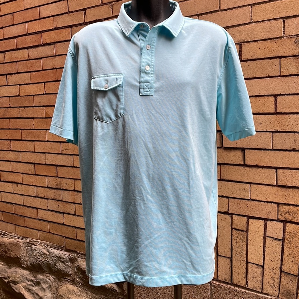 LinkSoul Tempus Fugit Blue Stretch Short Sleeve Golf Polo Shirt Extra La…